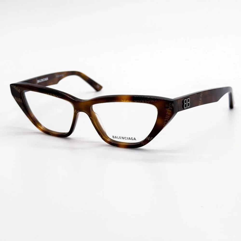 NEW BALENCIAGA EYEGLASSES BB0128O 002 CAT EYE HAVANA WOMEN EYEWEAR BALENCIAGA